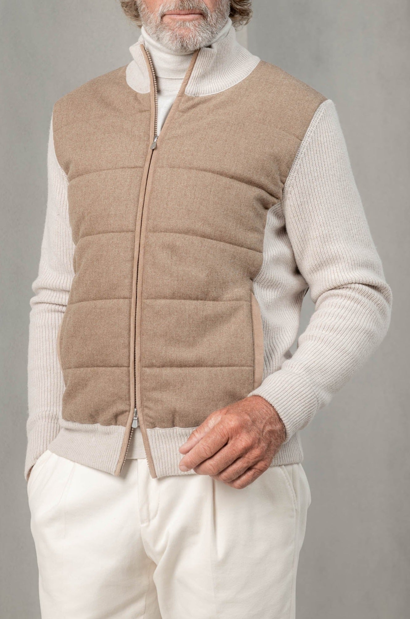 Gilet beige Made in Italy Pini Parma