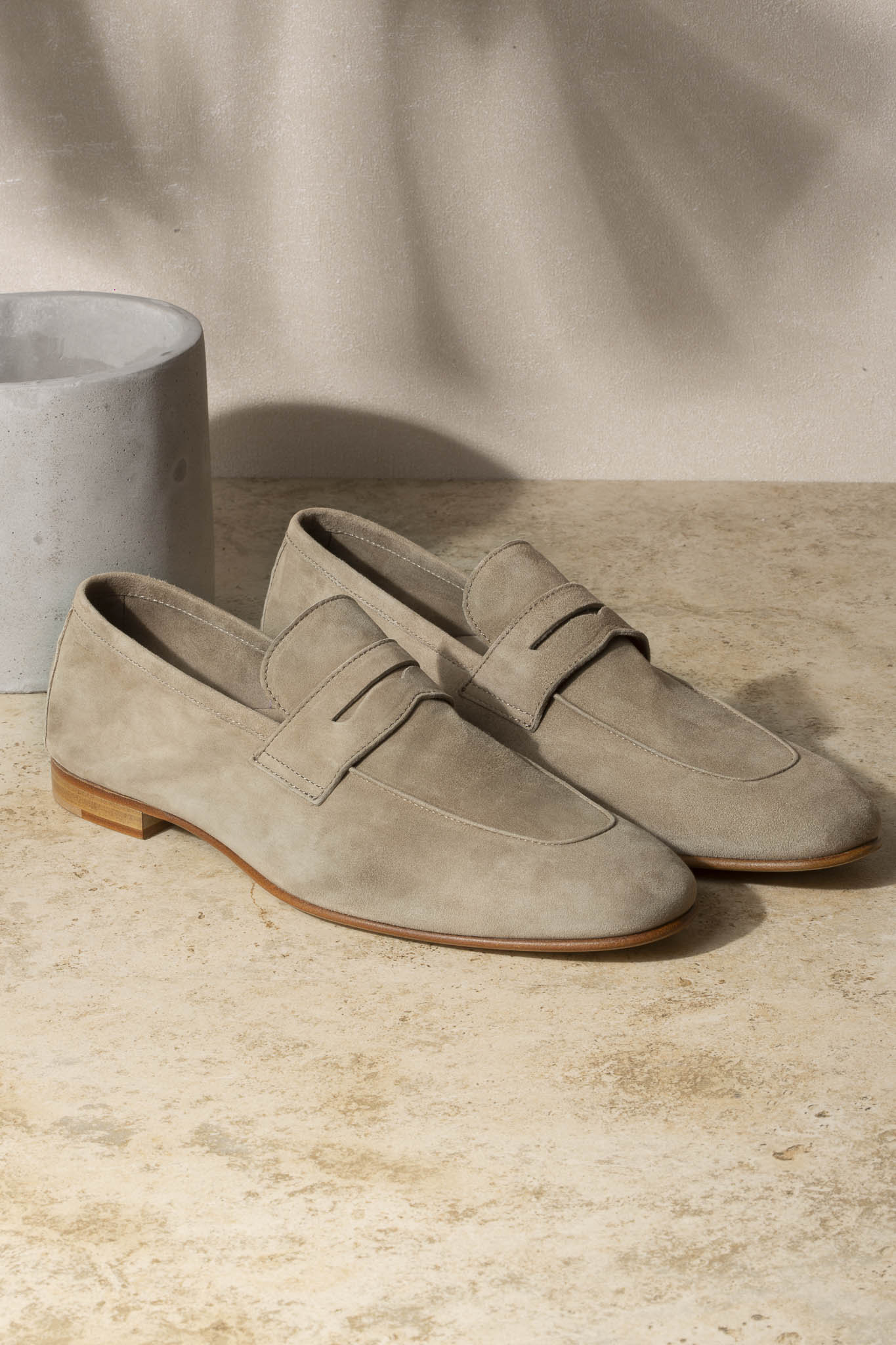 Beige soft penny loafers Made In Italy