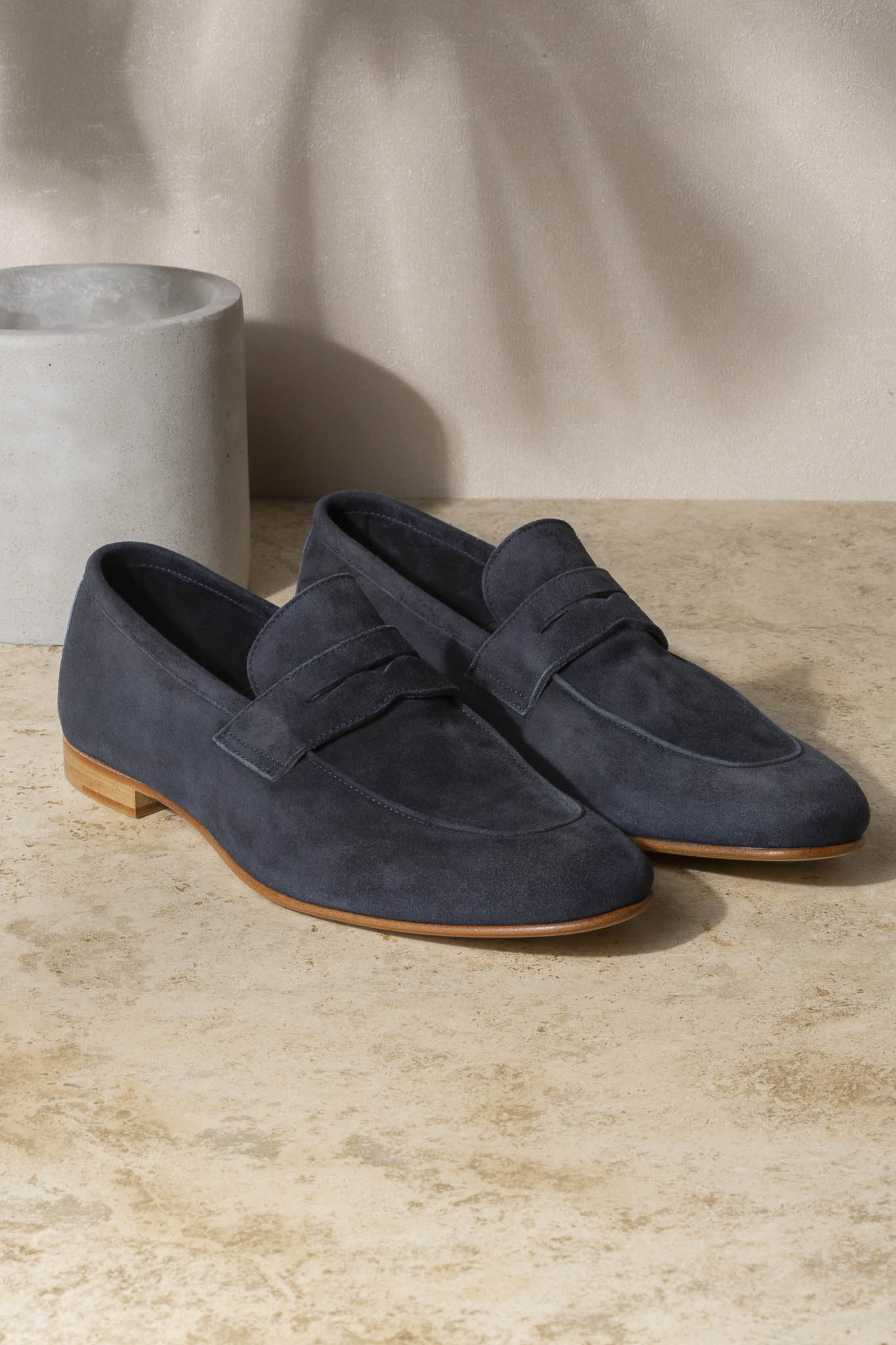 Mens navy hot sale suede loafers