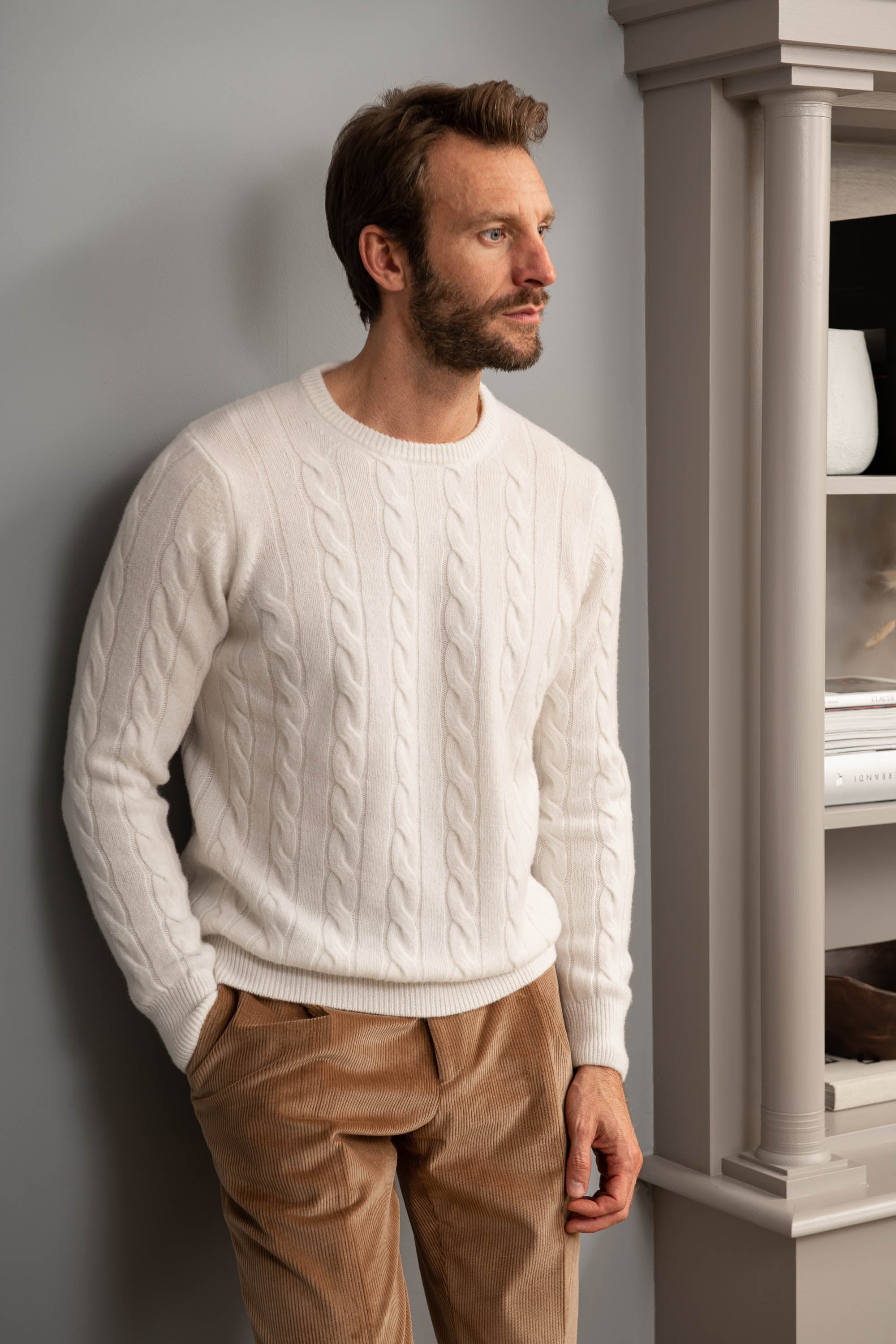Cable-knit cashmere sweater