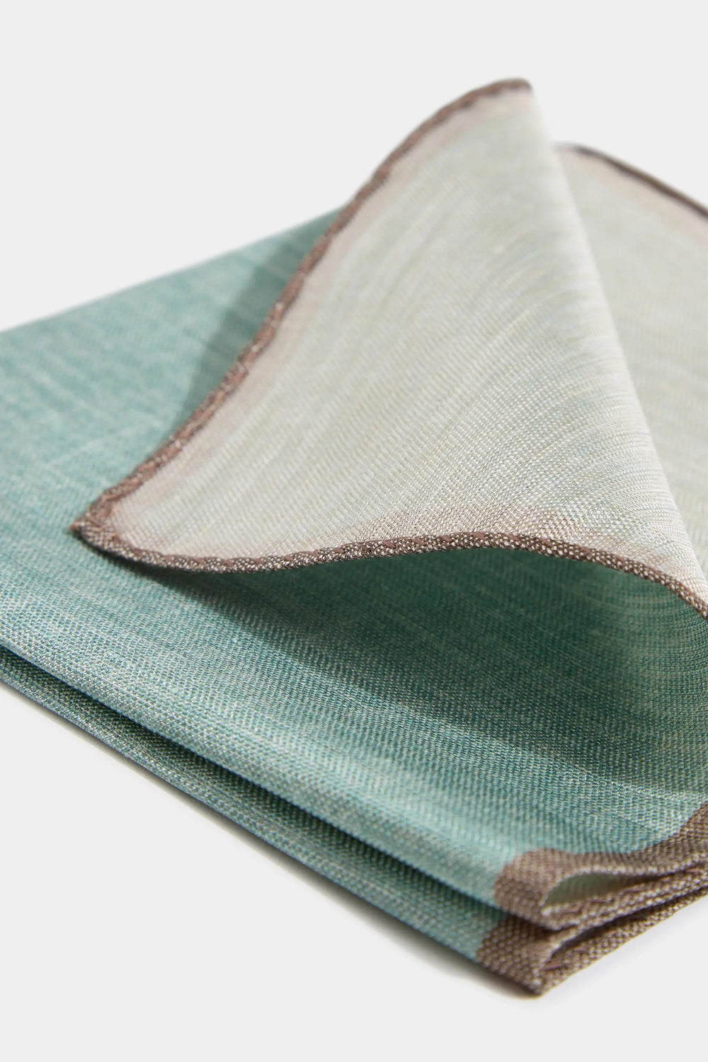 Sage reversible pocket square - Made in Italy