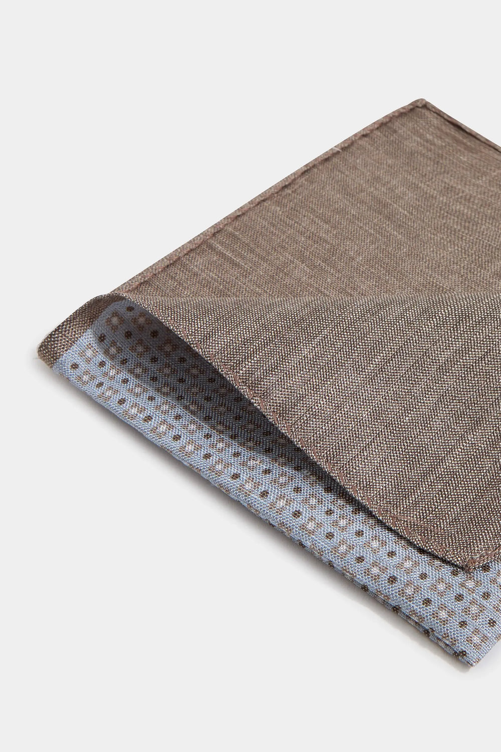 Sky grey micro fancy reversible pocket square - Made in Italy