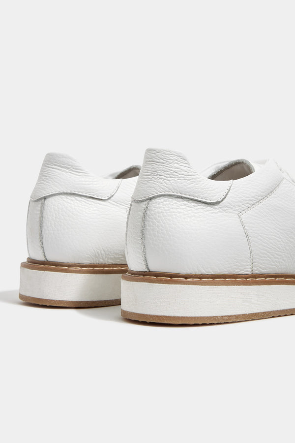 White grained sneakers - Made in Italy