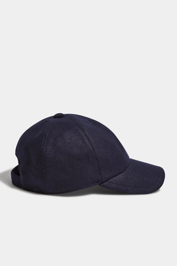 Casquette de baseball en flanelle bleue - Made in Italy