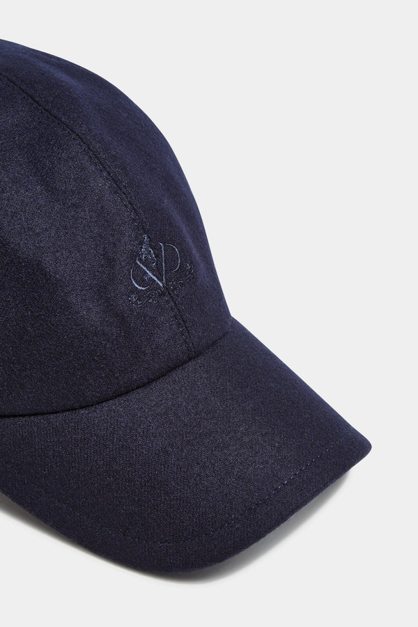 Blue flannel baseball cap - Made in Italy