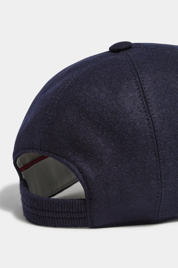 Casquette de baseball en flanelle bleue - Made in Italy