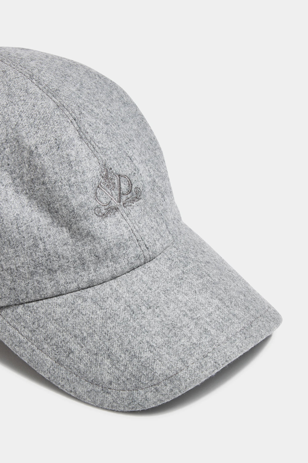 Grey flannel baseball cap - Made in Italy