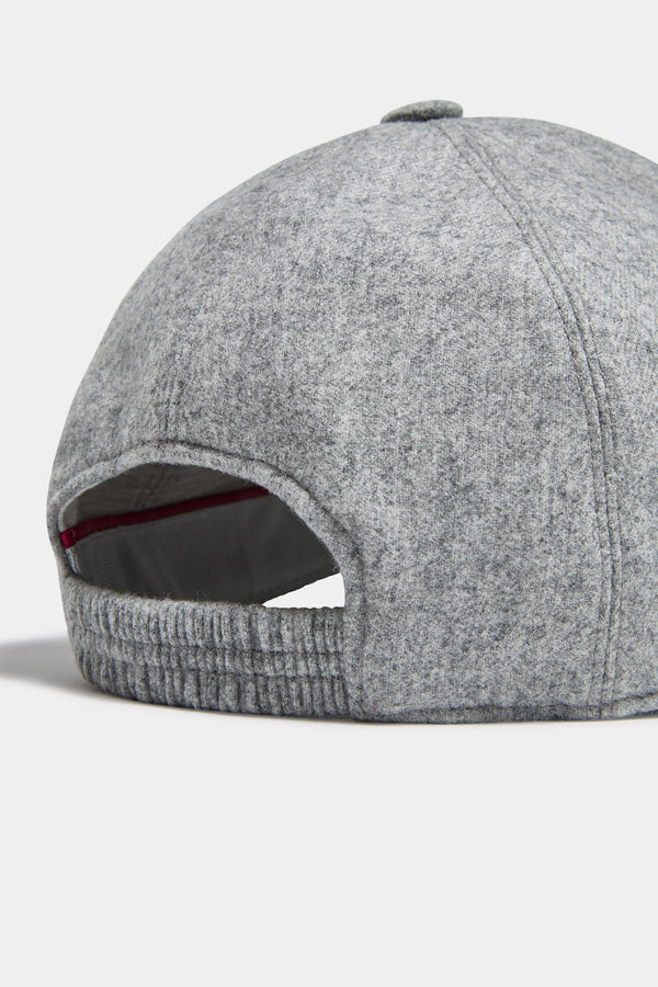 Grey flannel baseball cap - Made in Italy