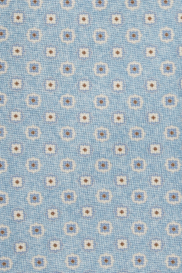 Light blue micro fancy silk tie - Made in Italy