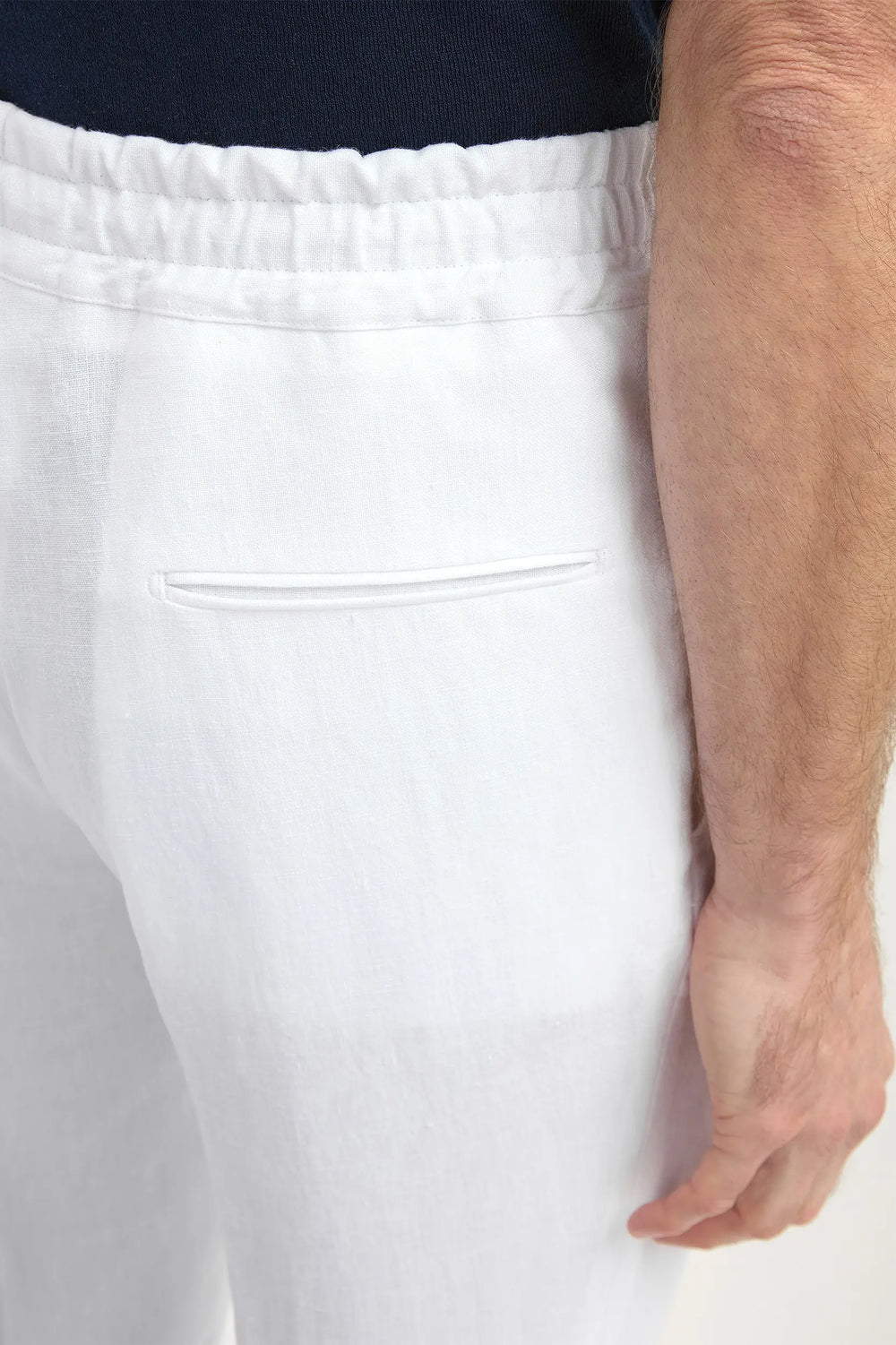 White linen Elba trousers - Made in Italy