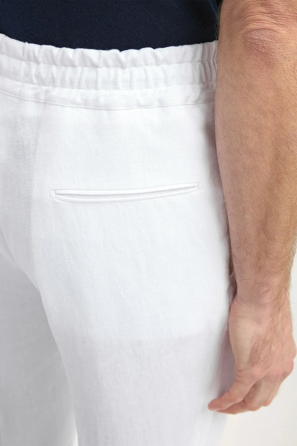 Pantalon Elba en lin blanc - Made in Italy