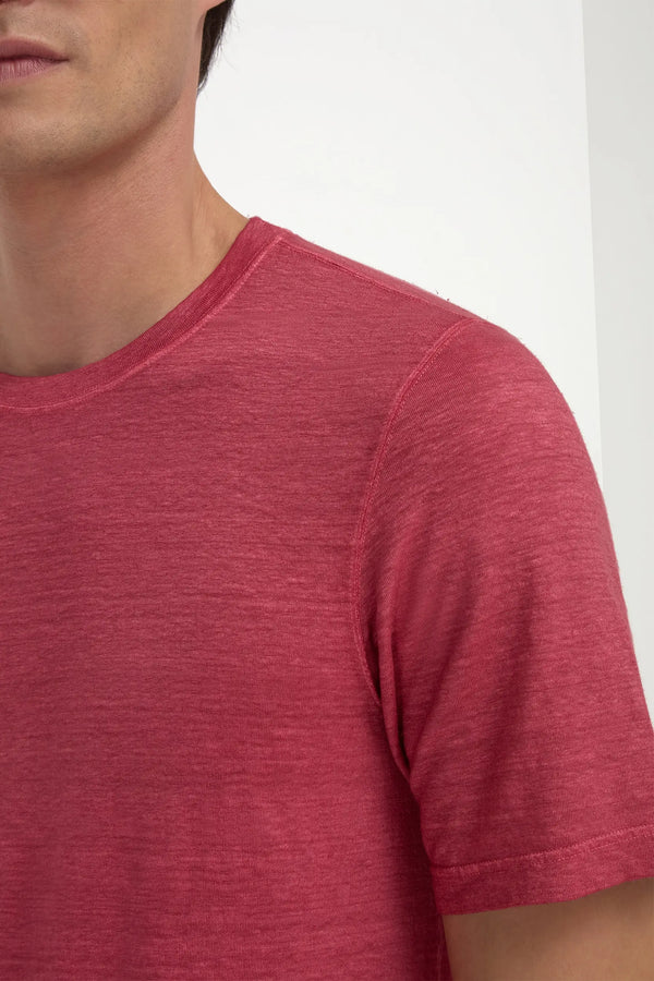 T-shirt en lin cerise - Made in Italy