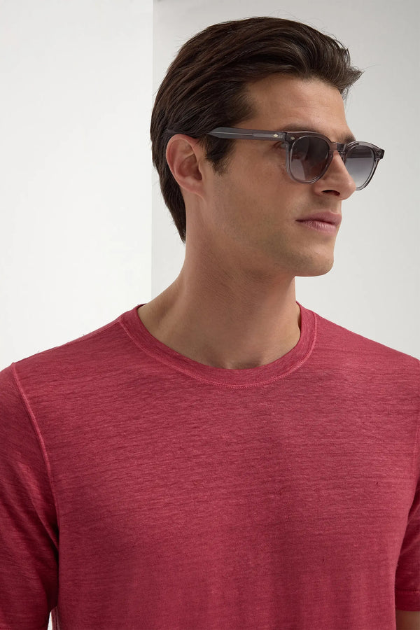 Cherry linen t-shirt - Made in Italy