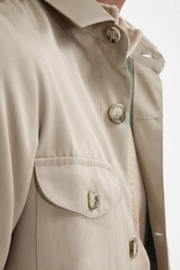 Beige solaro effect safari jacket - Made in Italy