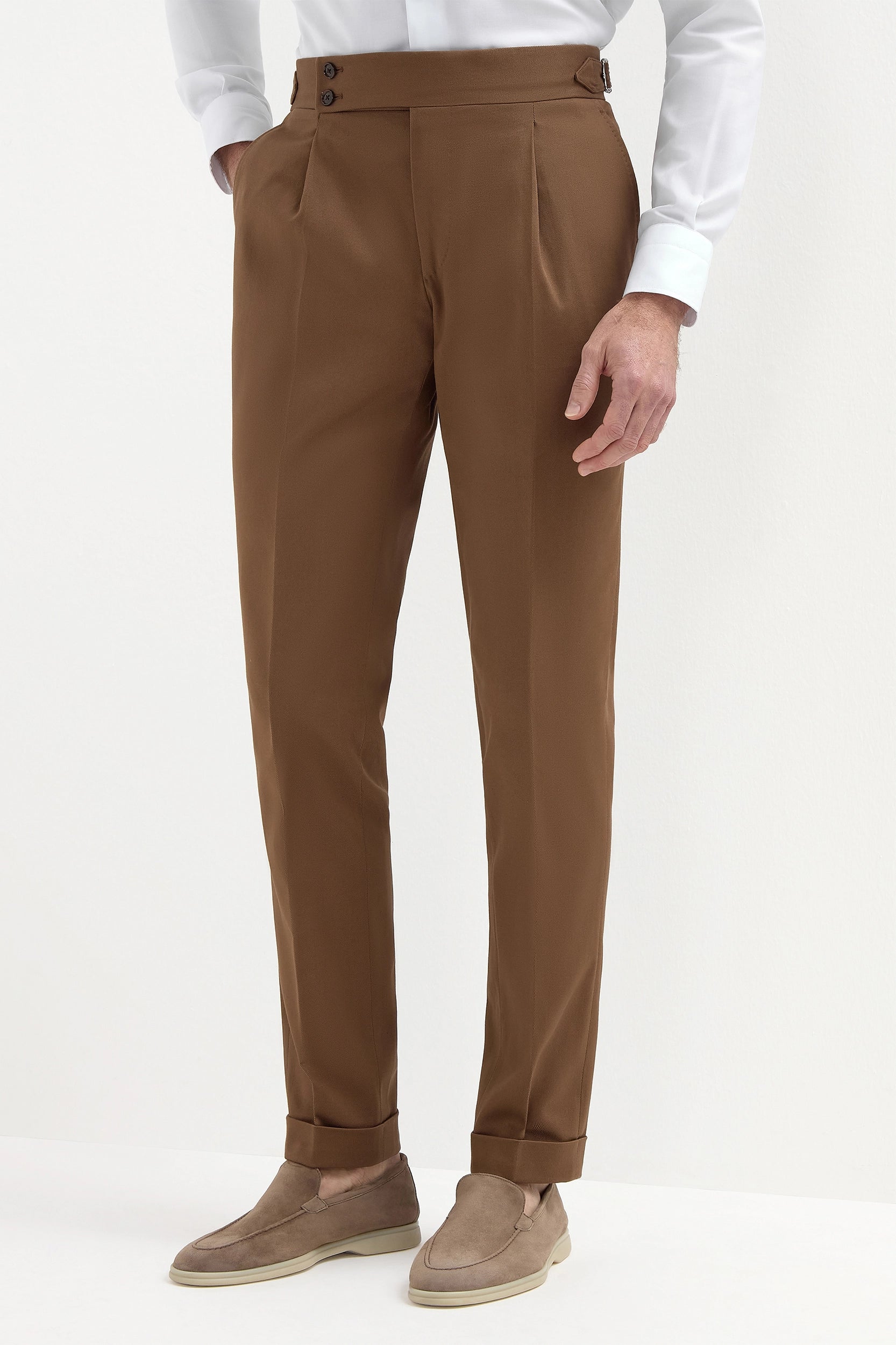 Pantalon Soragna en coton marron - Made in Italy