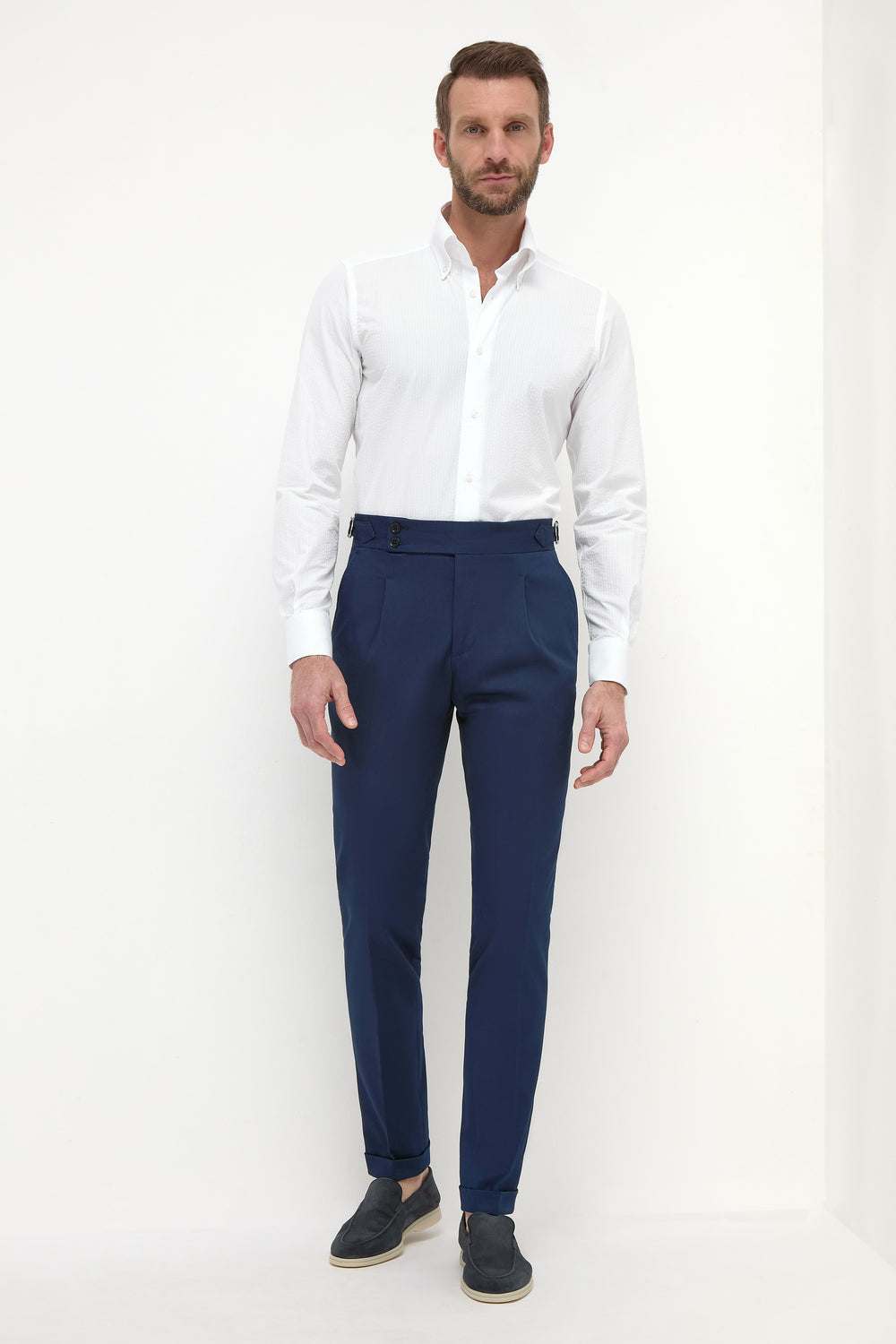 Pantalone Soragna in cotone blu - Made in Italy