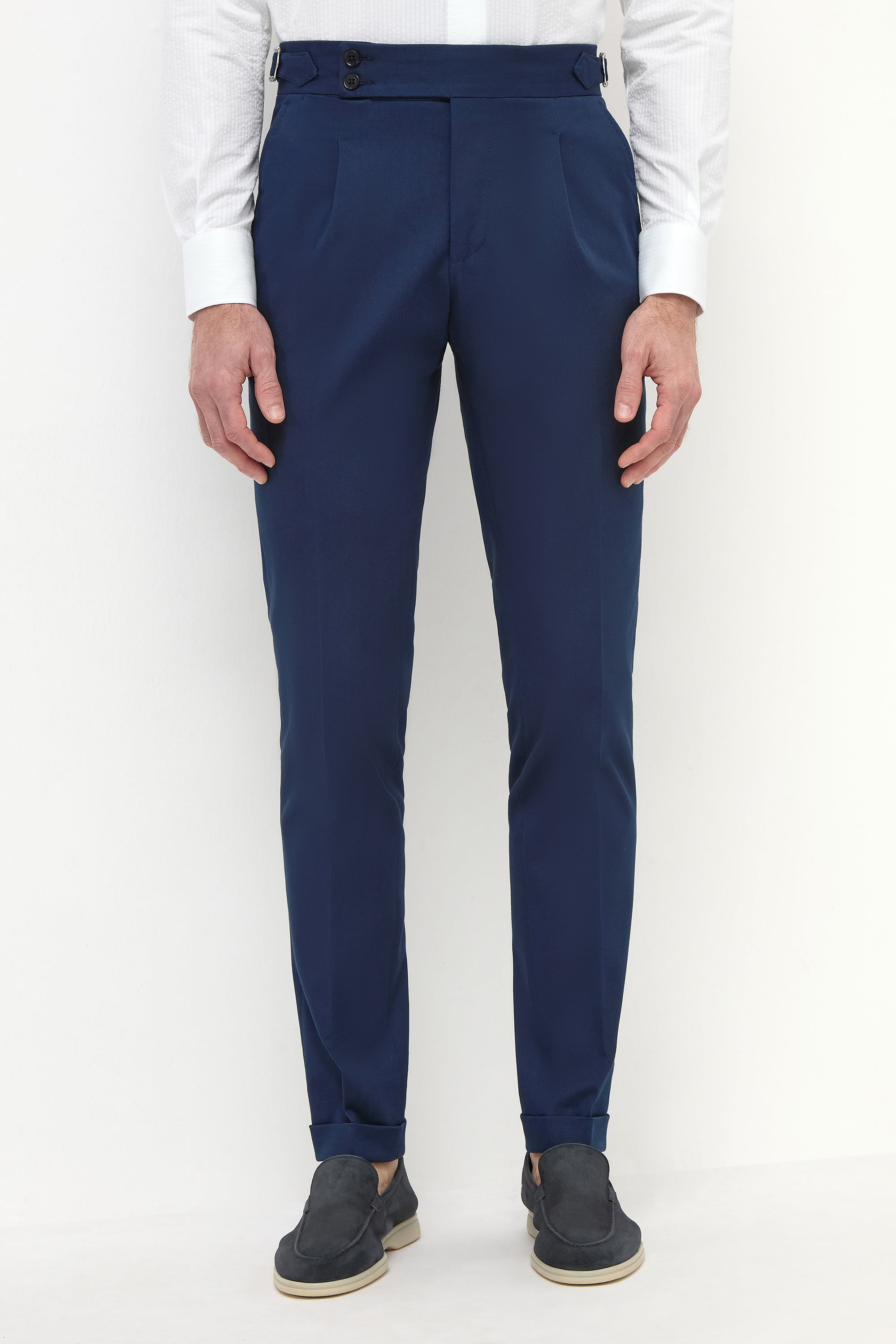 Pantalon Soragna en coton bleu - Made in Italy