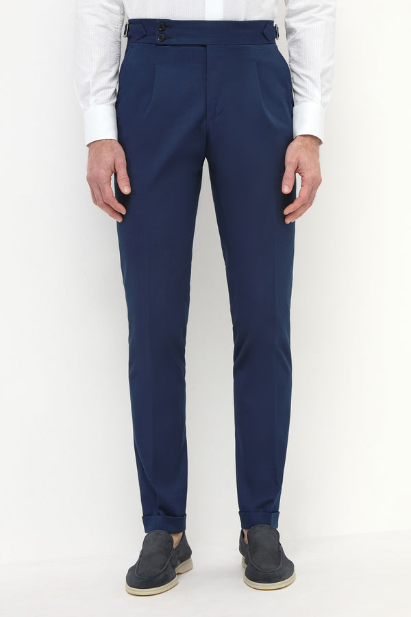 Pantalon Soragna en coton bleu - Made in Italy