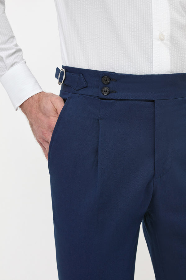 Pantalon Soragna en coton bleu - Made in Italy