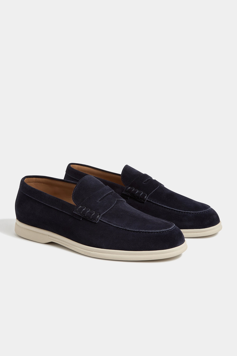 Blue Penny Loafers, men's blue suede loafers, elegant penny loafers, classic slip-on shoes, refined casual footwear, mocassins bleu en cuir pour hommes, mocassins élégants, chaussures légères et confortables, mocassini blu in pelle, mocassini eleganti, scarpe classiche senza lacci.