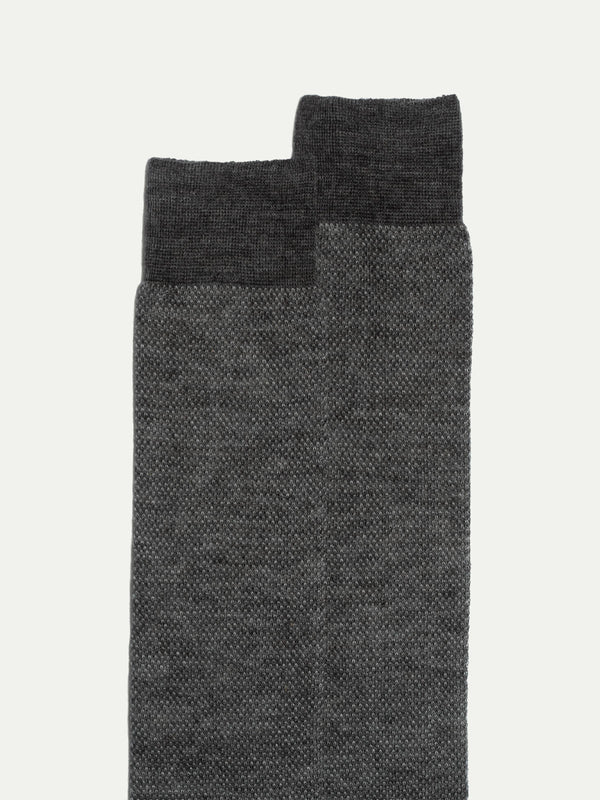 Grey micro fancy short socks - Made in Italy