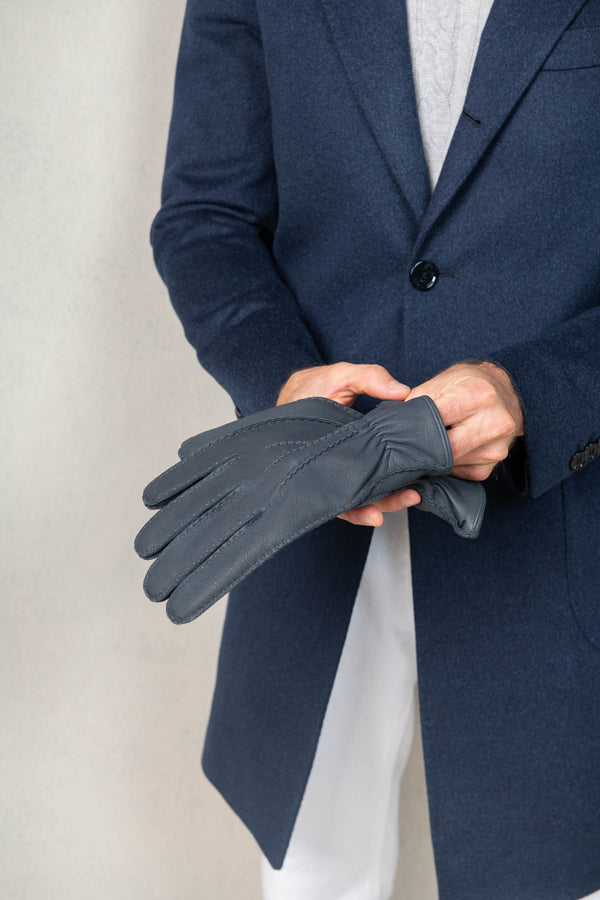 Leather deerskin gloves, dark blue leather gloves, italian leather gloves, blue deerskin gloves, Gants en cuir de daim, gants en cuir bleu foncé, gants en cuir italien, gants en cuir de daim bleu, Guanti in pelle di cervo, guanti in pelle blu scuro, guanti in pelle italiana, guanti in pelle di cervo blu,