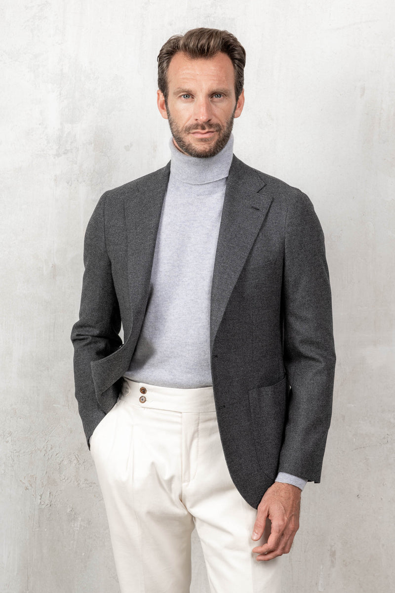 Cashmere turtleneck, grey turtleneck, cashemereì, Dolcevita in cashmere, dolcevita grigio, cashemere, Col roulé en cachemire, col roulé gris, cachemire 