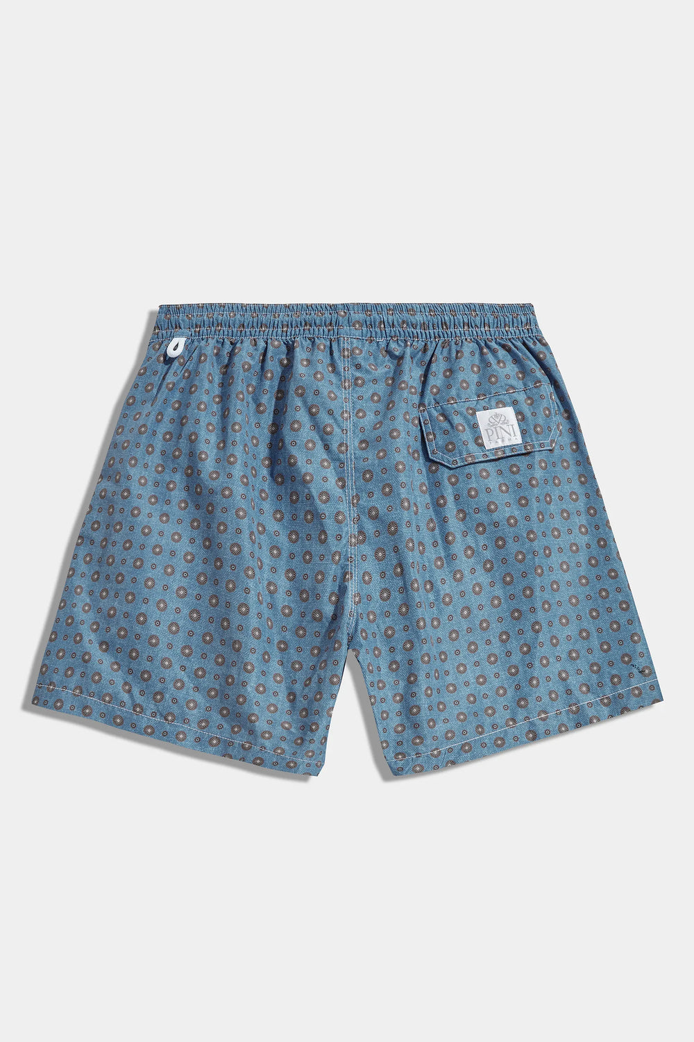 High-end patterned blue swim shorts, Italian blue patterned swimwear, luxury men’s swim shorts, premium swimming trunks with patterns, elegant summer shorts, handcrafted Italian swim shorts, stylish blue patterned trunks, short de bain bleu à motifs fabriqué en Italie, maillot de bain italien haut de gamme, short de bain de luxe pour homme, short de bain élégant, costume da bagno blu a motivi fatto in Italia, pantaloncini da mare eleganti italiani.