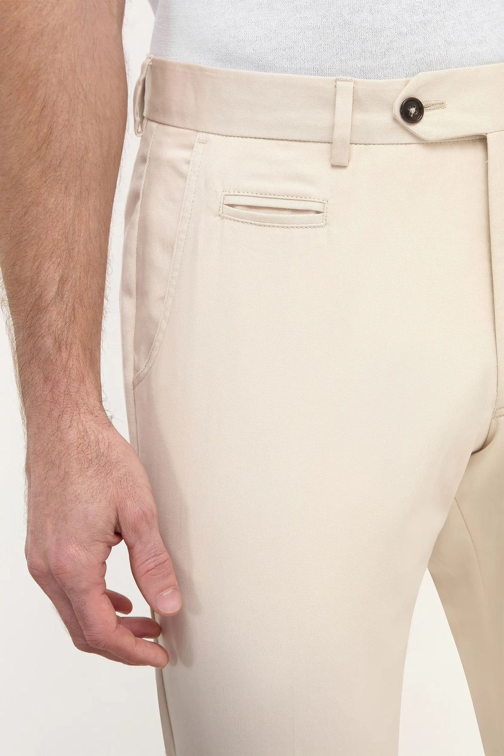 Pantalon Garda en coton beige - Made in Italy