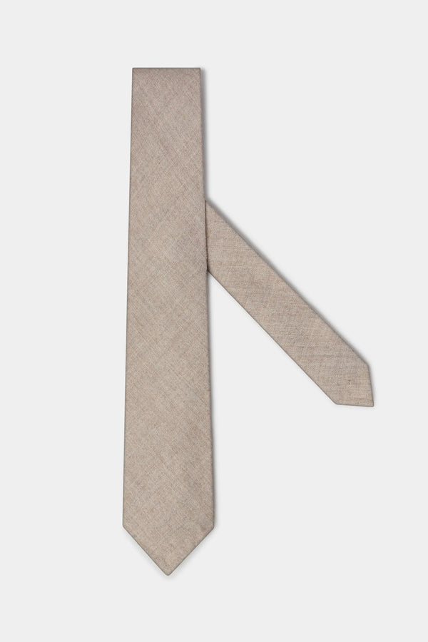 Beige flannel tie - Made In Italy