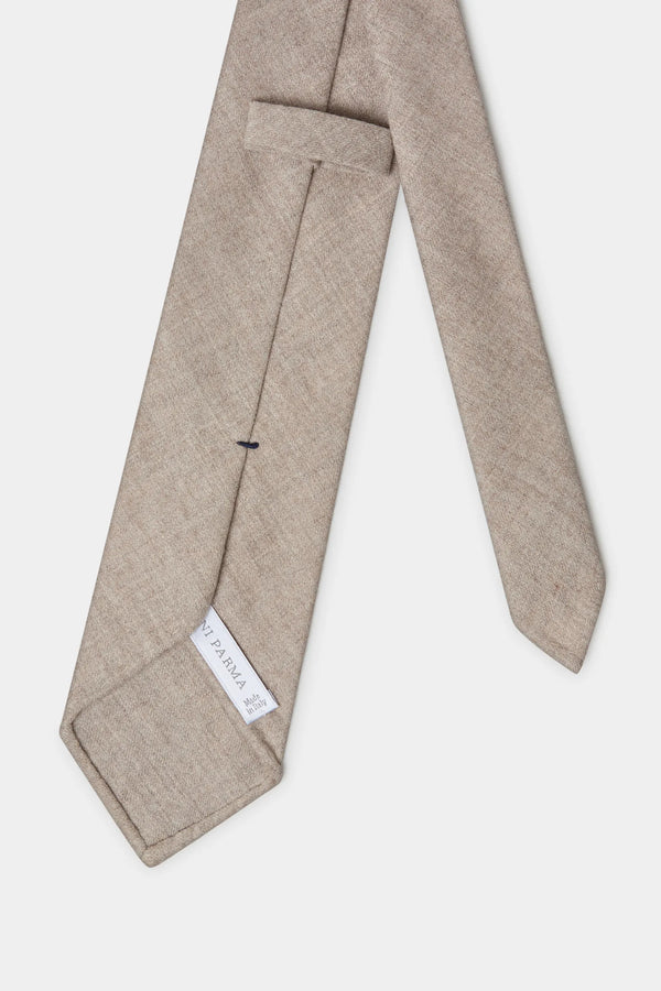 Beige flannel tie - Hand Made In Italy