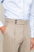 Beige Flannel Trousers 