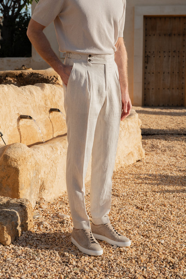 Men linen trousers, high rise linen trousers, beige linen trousers, beige summer linen trousers, Pantaloni di lino da uomo, pantaloni di lino a vita alta, pantaloni di lino beige, pantaloni di lino beige estivi, Pantalon en lin pour homme, pantalon en lin à taille haute, pantalon en lin beige , pantalon en lin beige pour l'été,