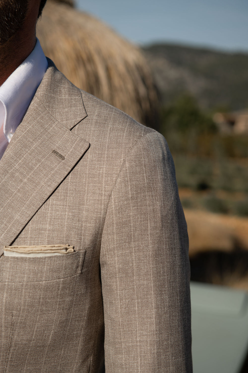 Beige striped suit - Made in Italy