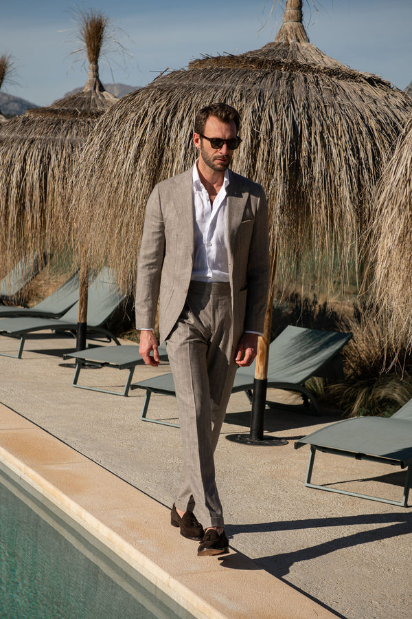 Beige striped suit - Made in Italy