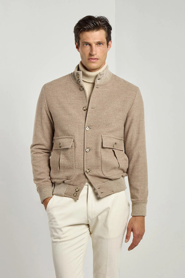 Super Wool Bomber Jacket, Beige Wool Bomber Jacket, Italian Super Wool 180’s Jacket, Flannel Bomber Jacket Beige, Bomber in super lana, Bomber in lana beige, Giacca italiana in super lana 180, Bomber in flanella beige, Super Wool Bomber Jacket, Beige Wool Bomber Jacket, Italian Super Wool 180's Jacket, Flannel Bomber Jacket Beige,