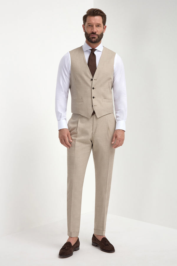 Beige waistcoat - Made in Italy