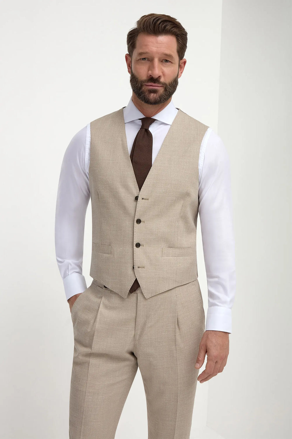 Beige waistcoat - Made in Italy