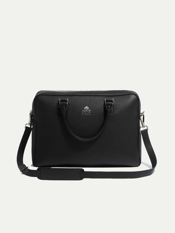 Black leather briefcase - Made in Italy