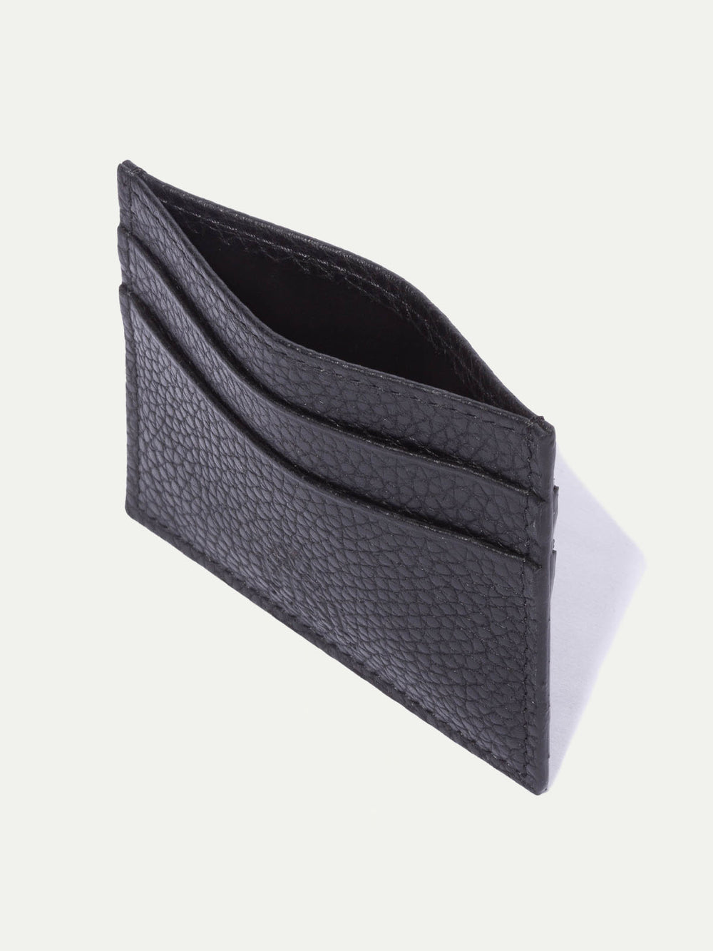 Porte-cartes en cuir noir - Made in Italy