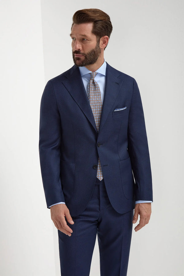 Blue Birdseye Suit, men's blue birdseye suit, tailored blue suit, elegant blue textured suit, breathable blue suit, costume bleu en œil d'oiseau, costume bleu texturé, costume élégant pour hommes, completo blu birdseye, abito blu testurizzato, abito elegante in tessuto birdseye.