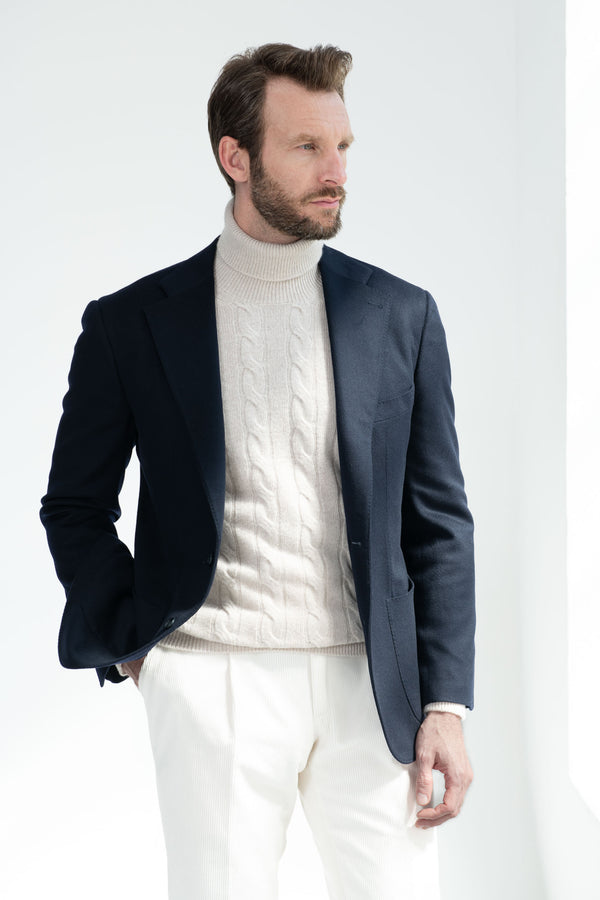 Giacca blu in cashmere - Made in Italy