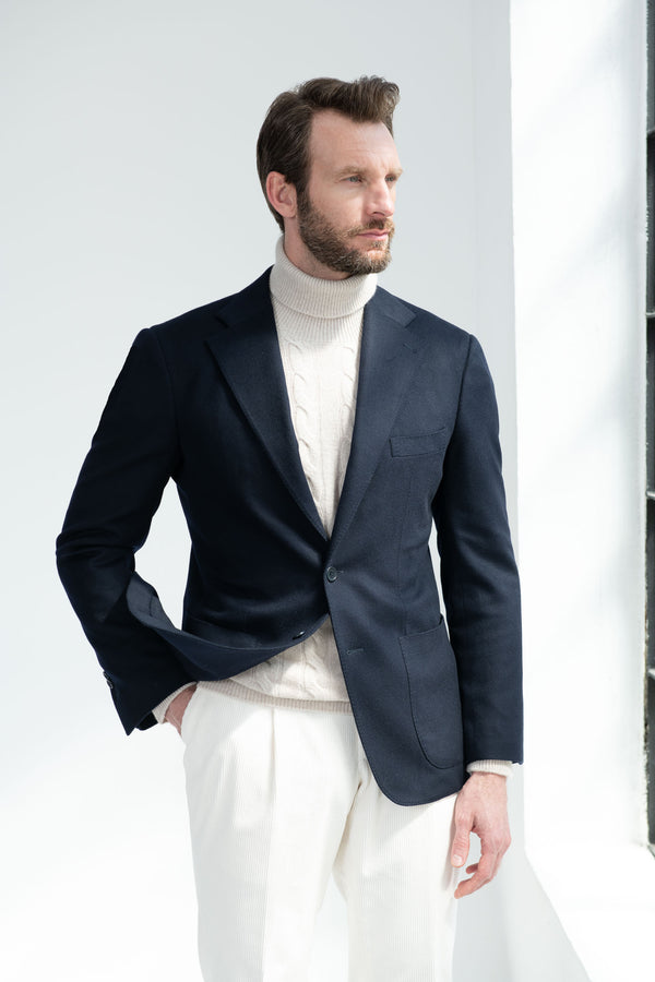 Giacca blu in cashmere - Made in Italy