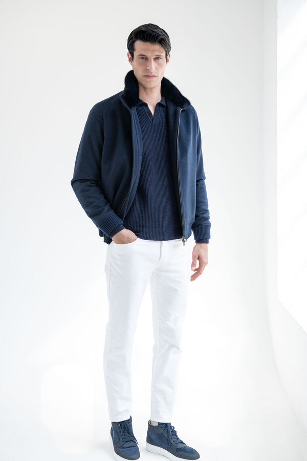 Loro Piana Bomber Jacket, Bomber Jacket Blue by Loro Piana, Jacket with removable mink collar blue, jacket by loro piana, Loro Piana Bomber Jacket, Bomber Jacket blue by Loro Piana, Veste avec col en vison amovible bleu, veste by loro piana, Loro Piana Bomber Jacket, Bomber Jacket blue by Loro Piana, Giacca con collo in visone rimovibile, blue jacket by loro piana, Loro Piana Bomber Jacket,