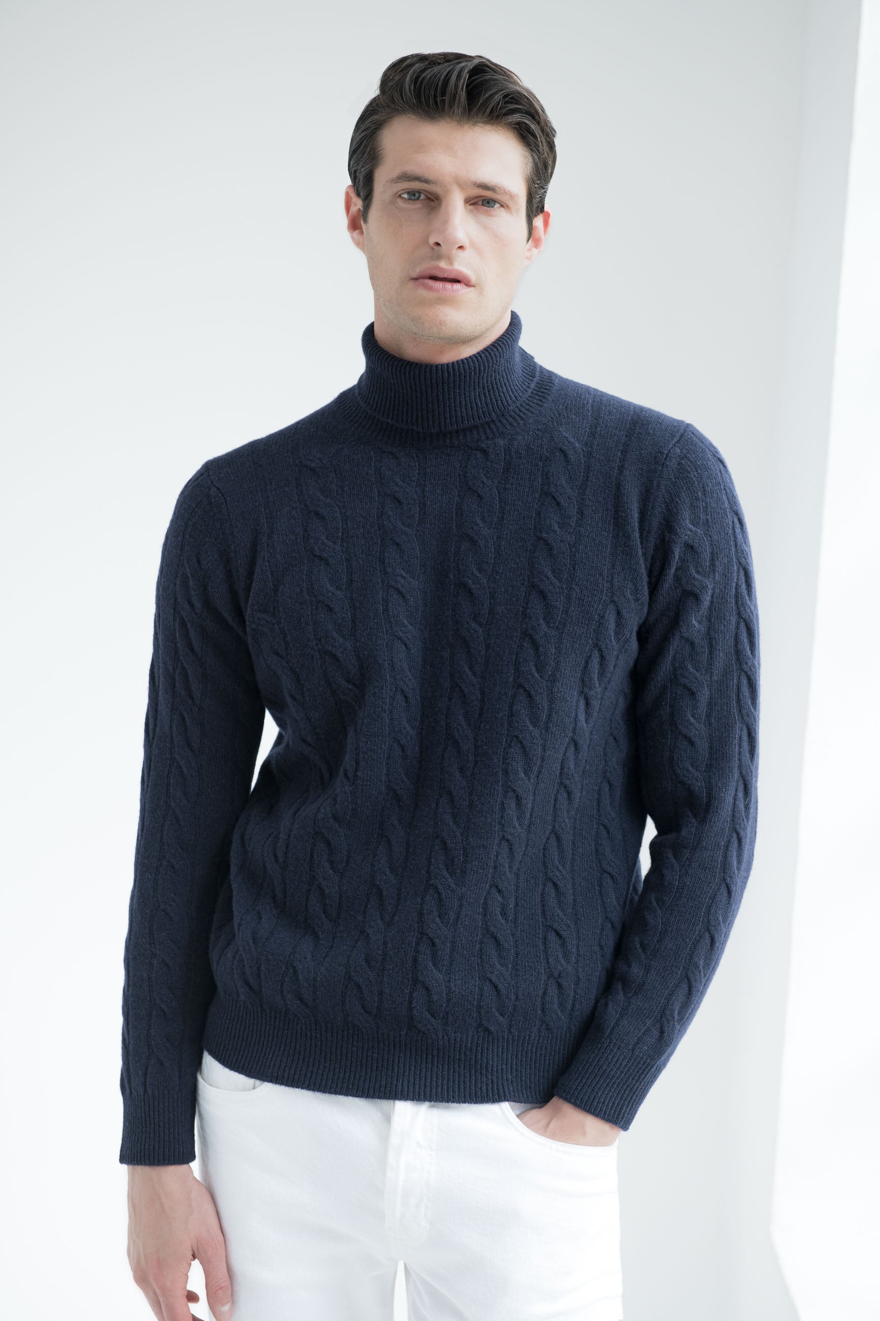 
Cable Knit turtleneck in merino wool, italian merino wool sweater, Blue Cable Knit Turtleneck in italian wool,  100% superfine Super 100 Merino wool turtleneck, Col roulé en laine mérinos, pull italien en laine mérinos, Col roulé en laine italienne, 100% laine mérinos Super 100, Dolcevita in lana merino, maglione italiano in lana merino, Dolcevita blu in lana italiana, dolcevita in lana Super 100 Merino 100% superfine
