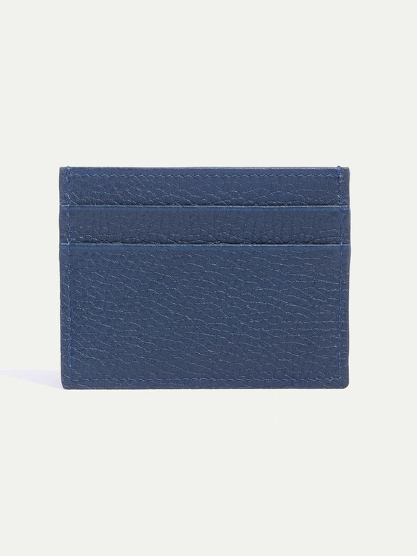 Porte-cartes en cuir bleu - Made in Italy