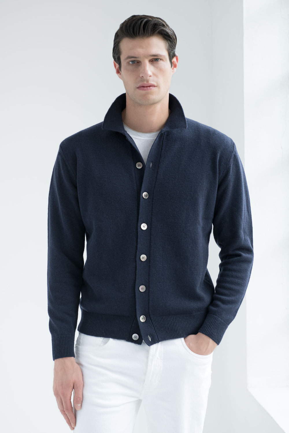 Cardigan bleu – Made in Italy