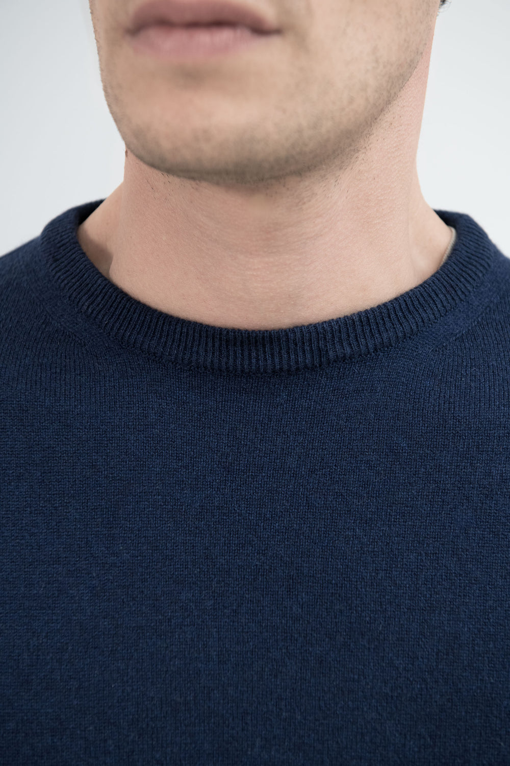 Blue cashmere round neck – Made in italy