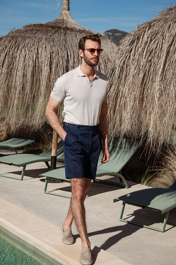 Blue cotton shorts, Cotton shorts, italian cotton shorts, Blue shorts, high rise shorts, Pantaloncini di cotone blu, Pantaloncini di cotone, Pantaloncini di cotone italiani, Pantaloncini blu, Pantaloncini a vita alta, Short en coton bleu, Short en coton, Short en coton italien, Short bleu, Short taille haute, 