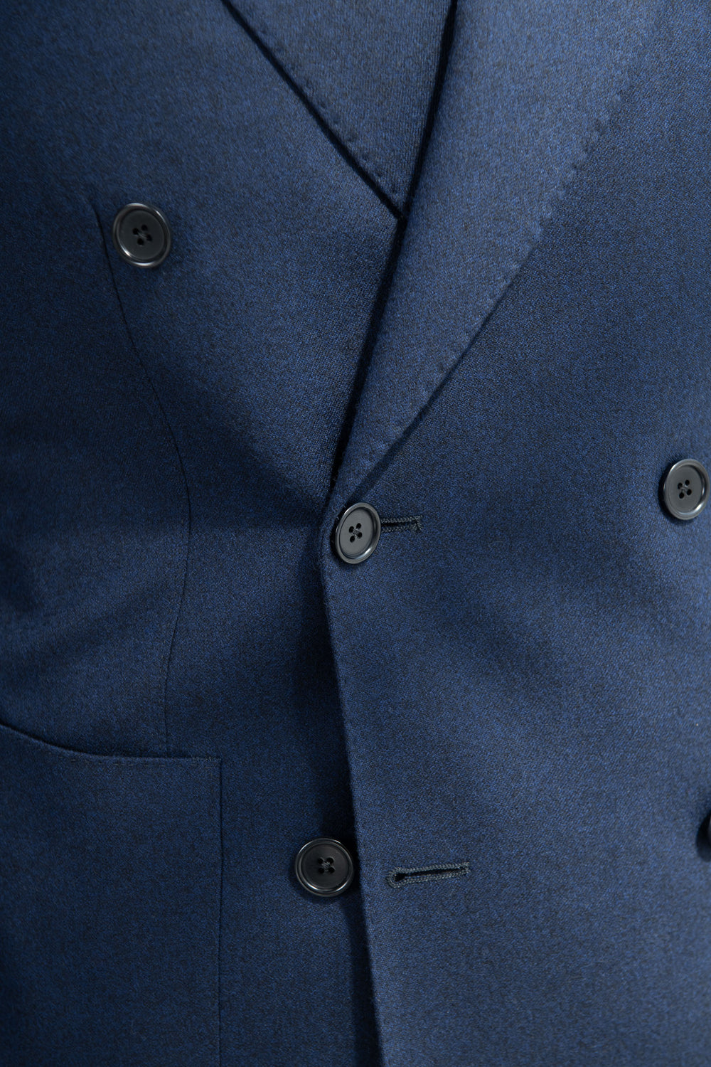 Veste croisée en flanelle bleue - Made in Italy